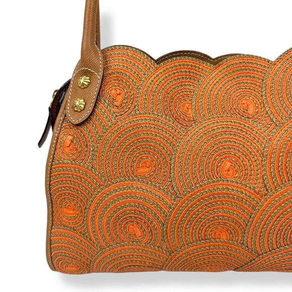 Vintage ERIC JAVITS NEW YORK raffia woven leather handbag - Picture 3 of 16